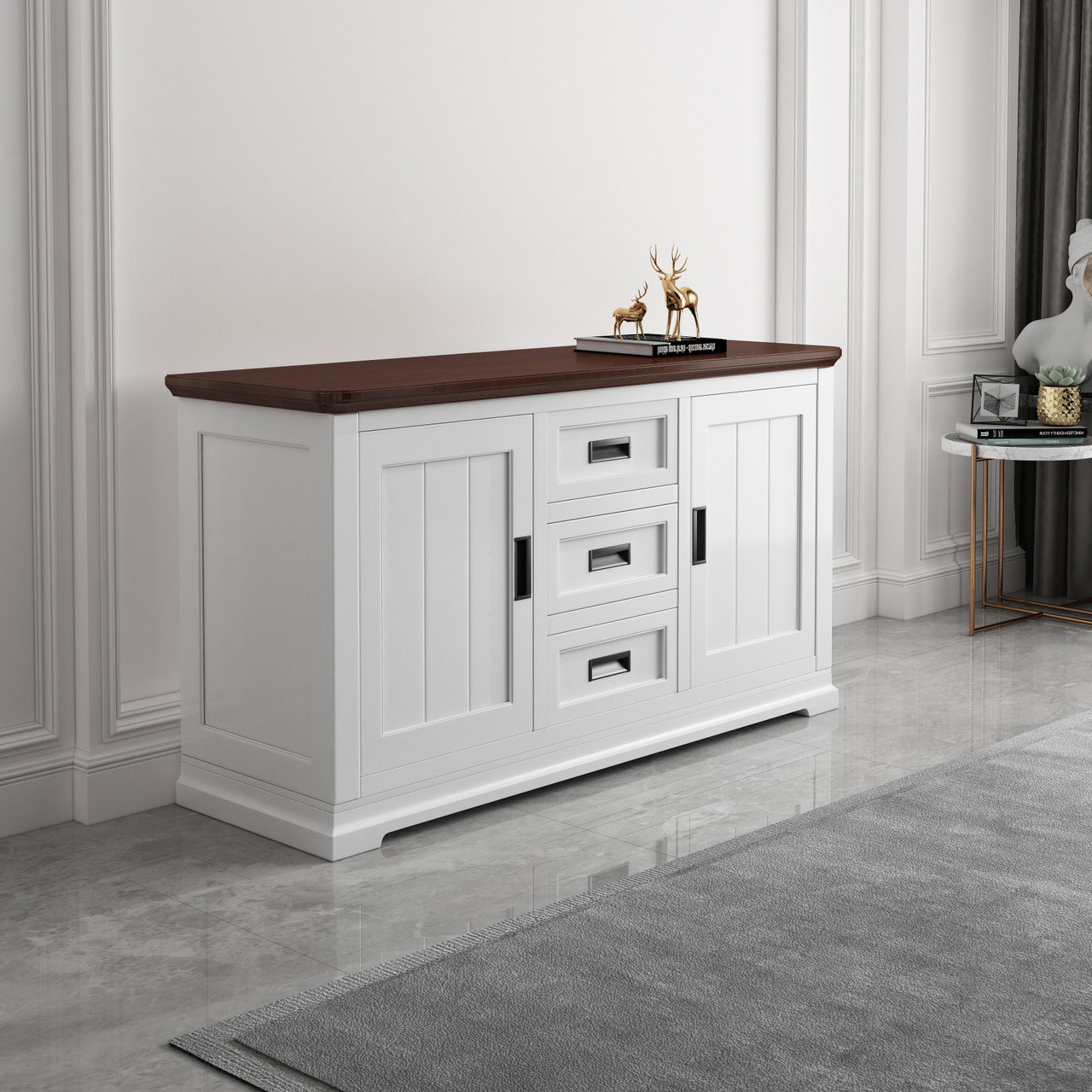 Cardinia 160cm Sideboard With Wooden Top CP011 - Hallams Home
