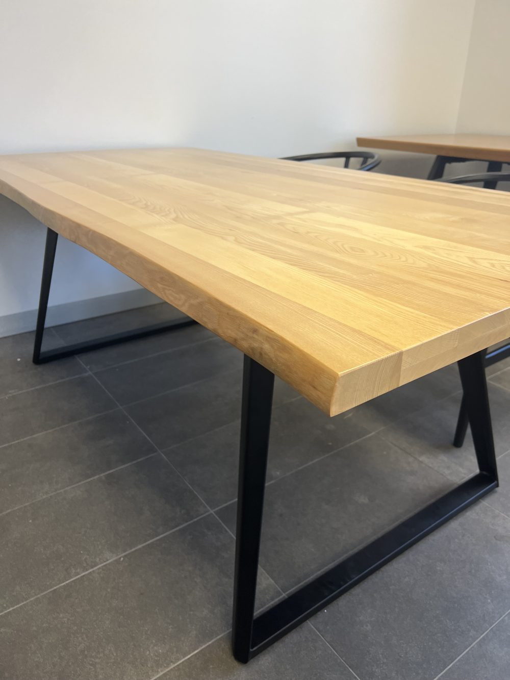 Ash Wood Live-Edge Dining Table Set with Chairs (6-Seater)
